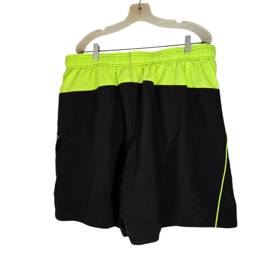 Speedo Men's Black and Green Swim Trunks Board Shorts - Picture 5 of 11